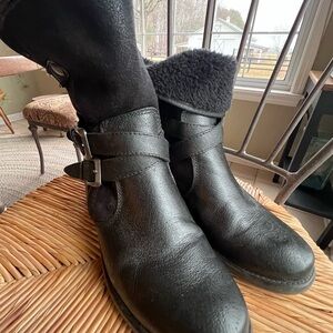 BareTraps Black Combat Boots with Buckles